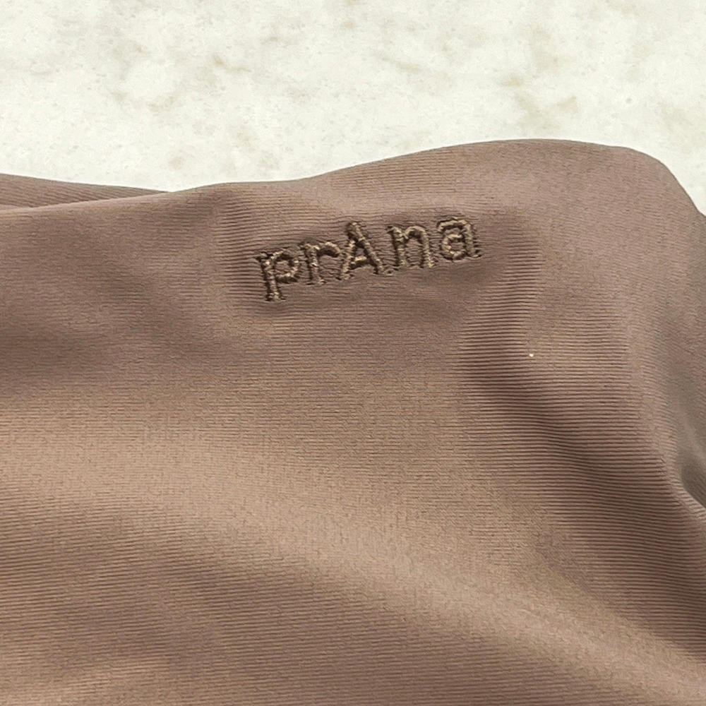 Prana NEW Bikini Set High Neck Top High Rise Bottom Womens M‎ Blue Tan Athletic - Picture 7 of 13